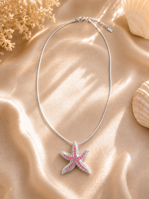Collana STELLA MARINA in acciaio inossidabile e strass