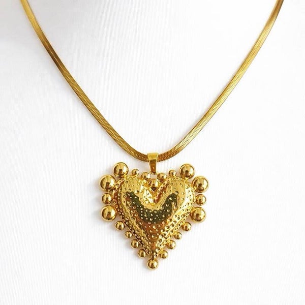 Collana cuore sacro regolabile in acciaio