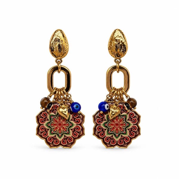 Orecchini NINFEA in acciaio con charms