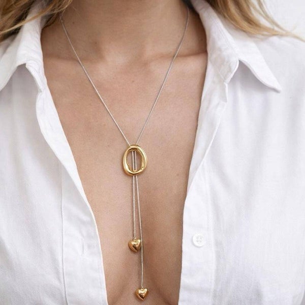 Collana saliscendi love in acciaio