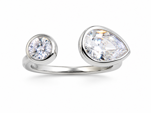 Anello silver in acciaio inossidabile e zircono ABBRACCIO