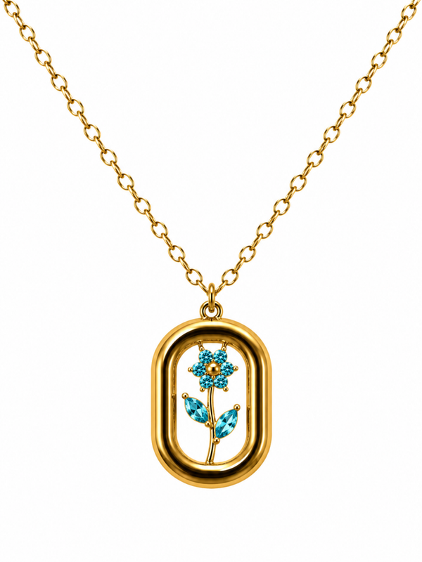 collana fiorello con pendente fiore in acciaio 316L