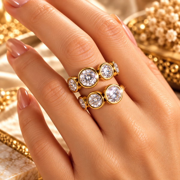 Anello SPIRALE LUMINNOSA in acciaio, regolabile