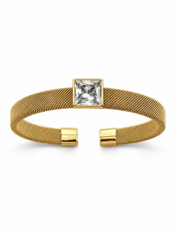 Bracciale VINTY in stile vintage, in acciaio con zirconi