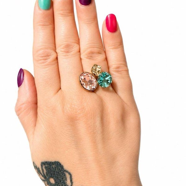 Anello trilogy luce silver regolabile in acciaio