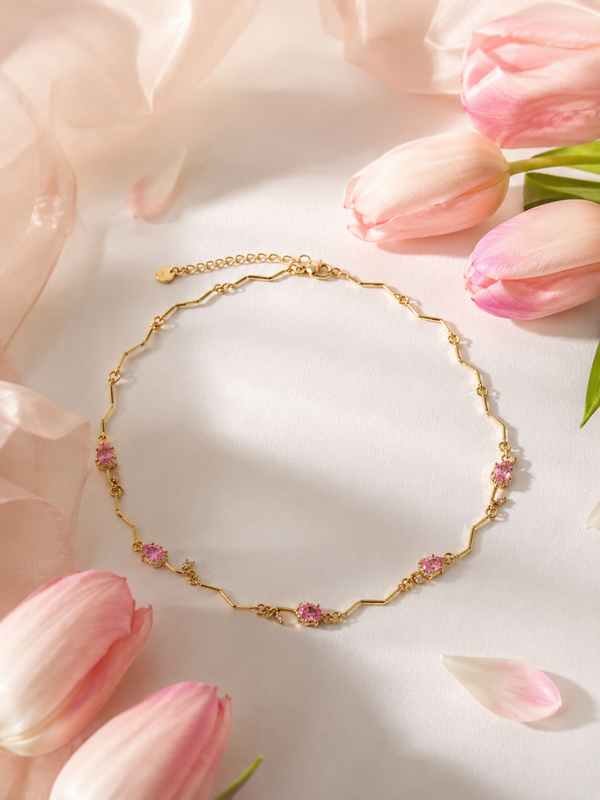 collana tulipani regolabile in acciao inossidabile