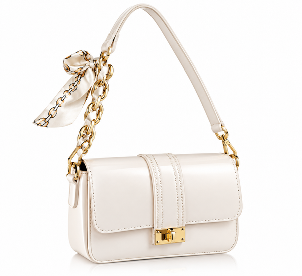 Borsa burro con tracolla con foulard in ecopelle