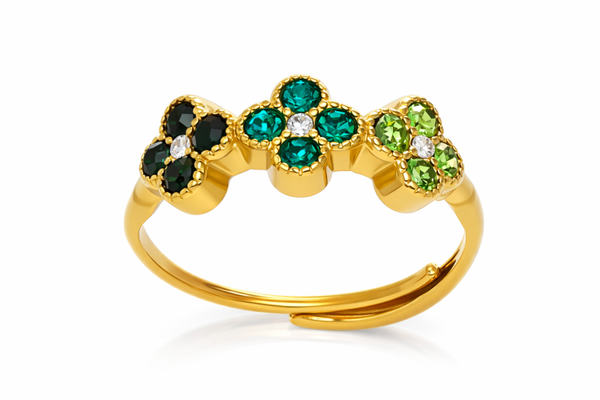 Anello Athena regolabile in acciaio inossidabile e zirconi