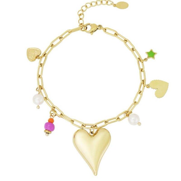 bracciale charmy regolabile in acciaio gold
