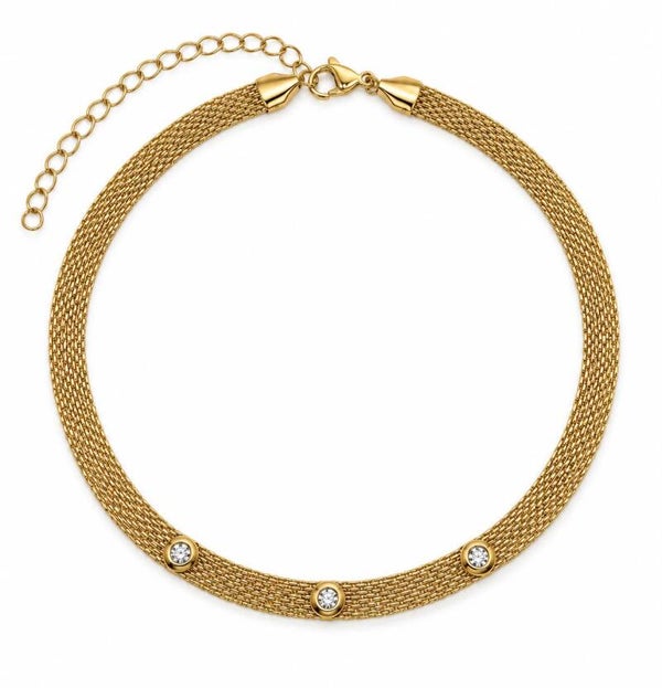 Collana VINTY in acciaio, regolabile, con zirconi