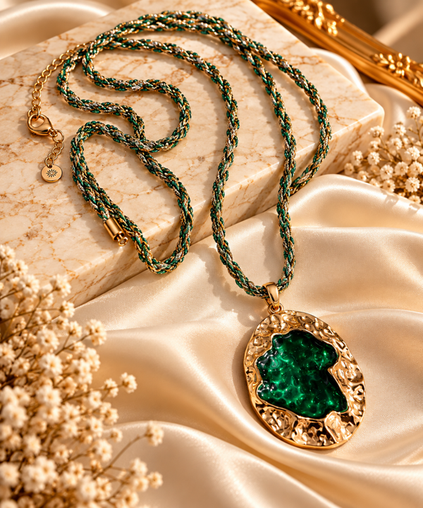 Collana lunga Talisman , regolabile in acciao
