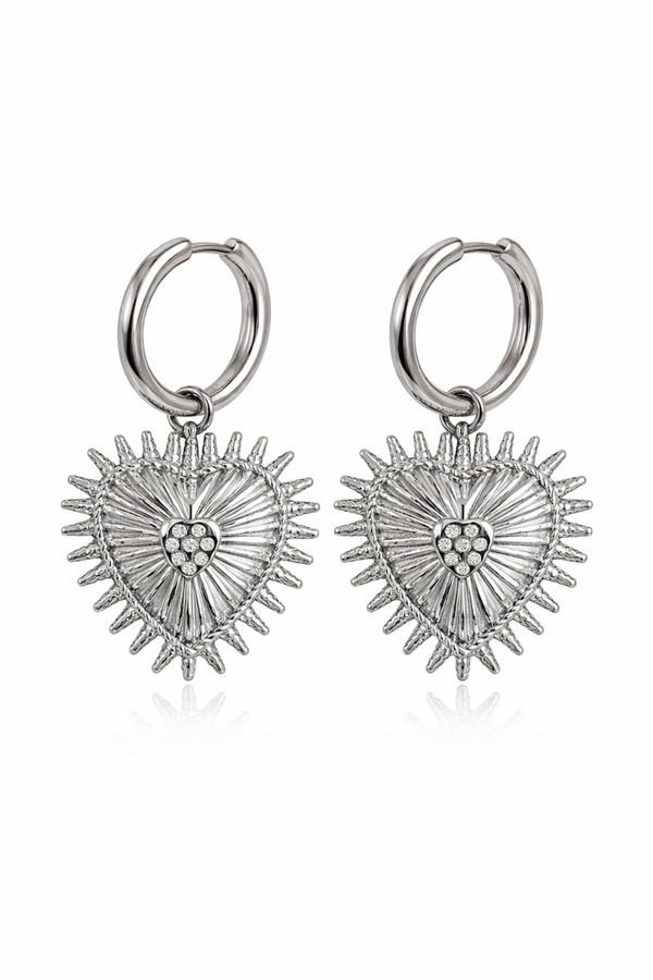 Orecchini Sacro Cuore in acciaio inossidabile