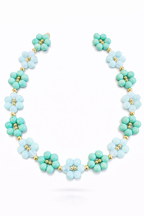 Collana in acciaio e resina Fiore di Maggio