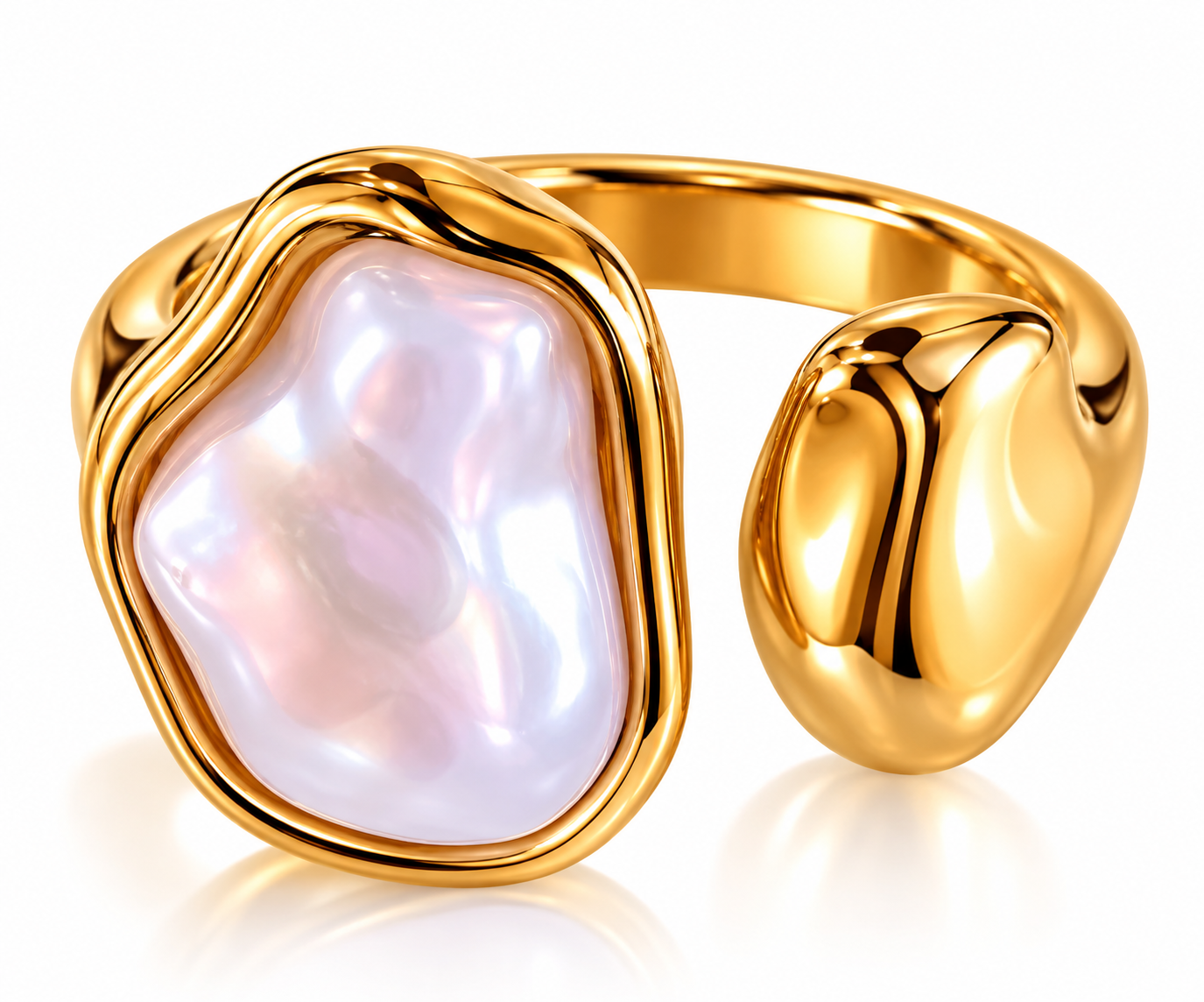 Anello regolabile perla in acciaio