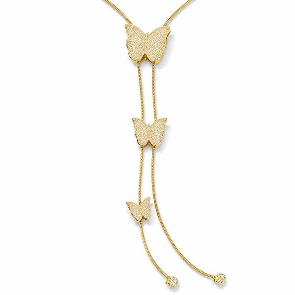 Collana cascata di farfalle in acciaio 316 L
