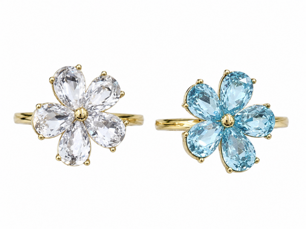 anello regolabile in acciao inossidabile e zirconi