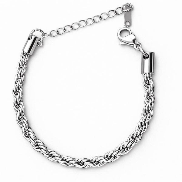 Bracciale intreccio unisex in acciaio inossidabile regolabile