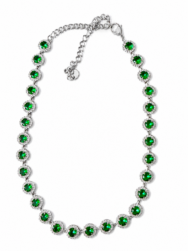 Collana Luxury base silver con zirconi luminosi