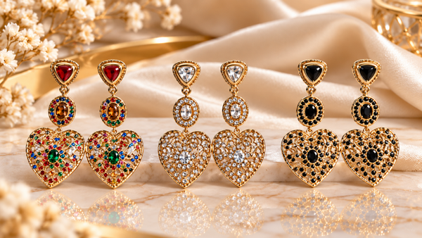 Orecchini LOVEMIO in acciaio e strass