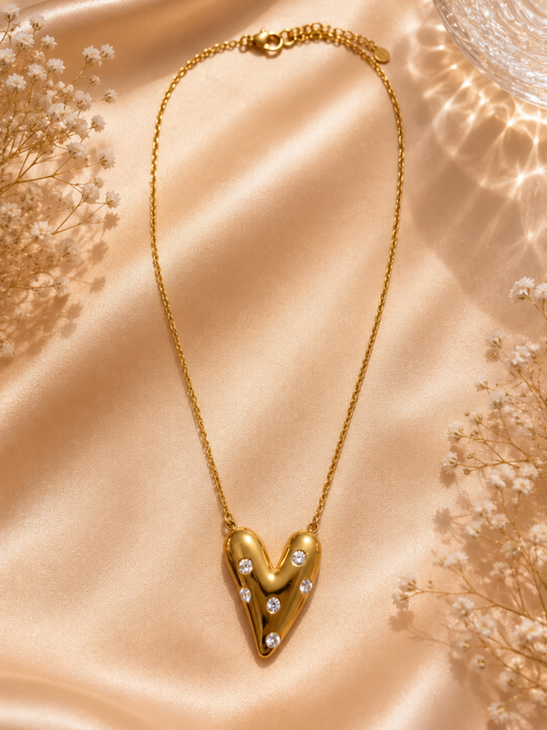 Collana CUORE LUMINOSO in acciaio inossidabile, regolabile