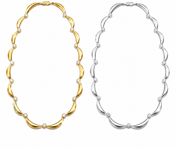 Collana Melody in acciaio inossidabile e zirconi regolabile