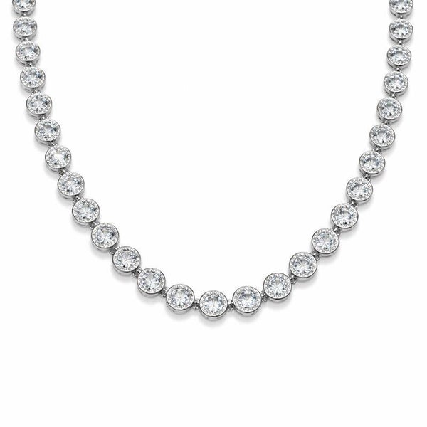 Collana choker con zirconi bianchi base silver in acciaio