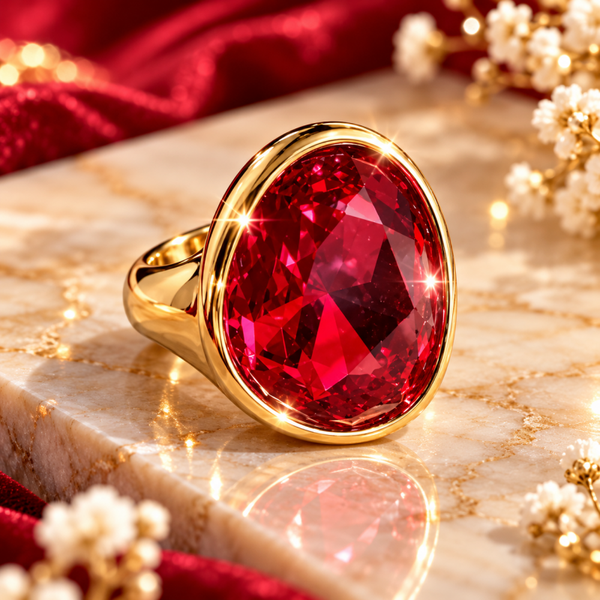 Anello LUX in acciaio con gemma luminosa, regolabile