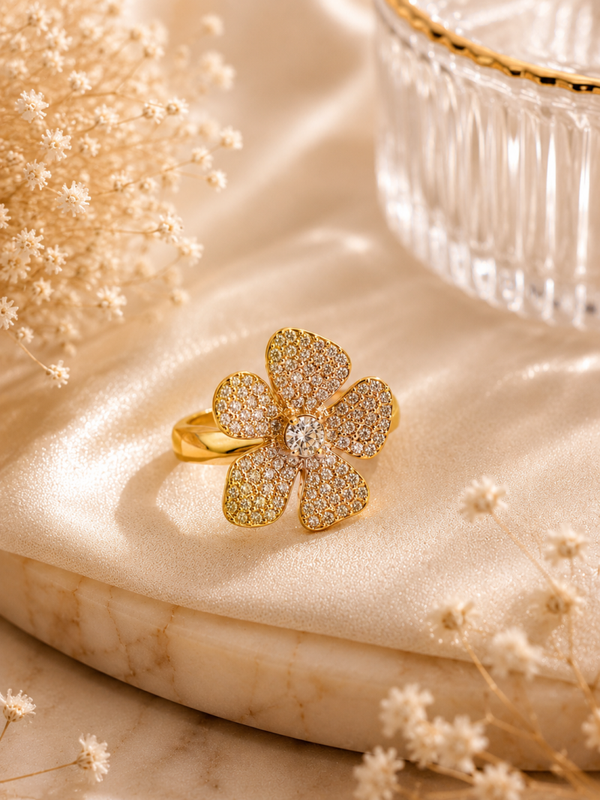 Anello FIORE MIO in acciaio inossidabile regolabile