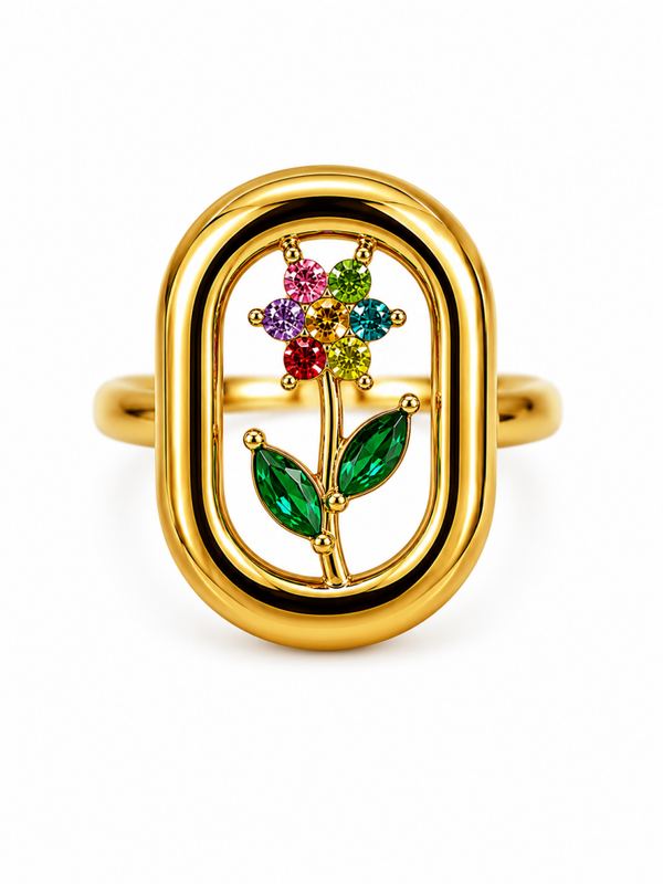 anello regolabile Fiorello in acciaio 316 L