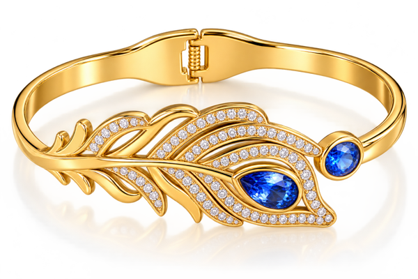 Bracciale Fenice con zirconi  in vetro, in acciaio