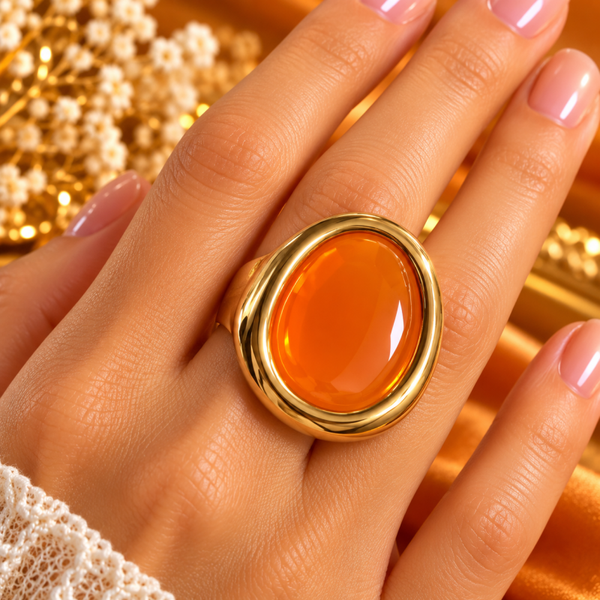 Anello ORANGE in acciaio , regolabile
