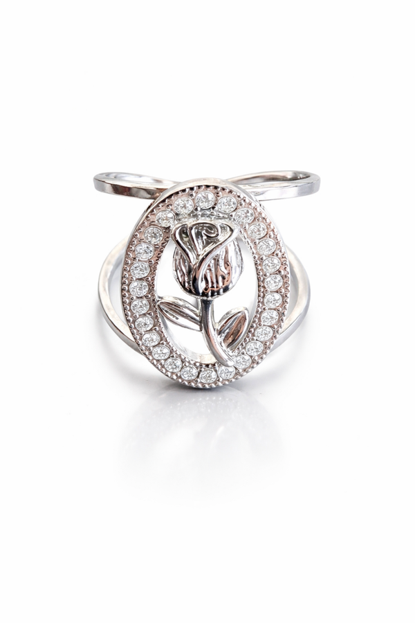 anello tulipano regolabile in acciaio inossidabile silver