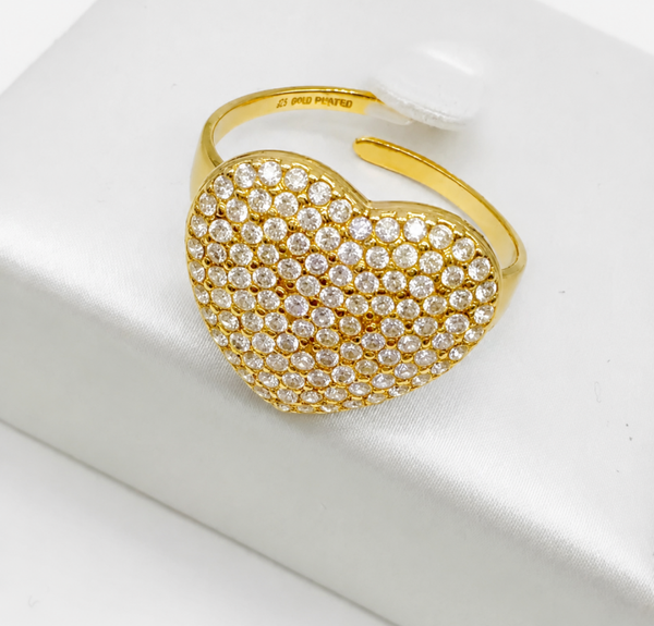 anello carlotta silver acciaio e zirconi regolabile