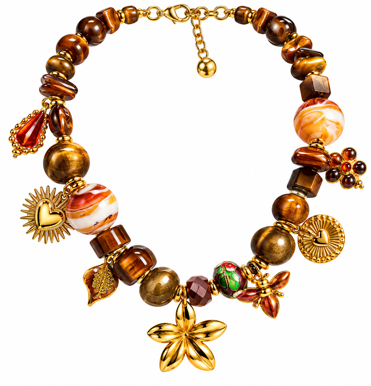 Collana in acciaio con Charm in ceramica elefantino