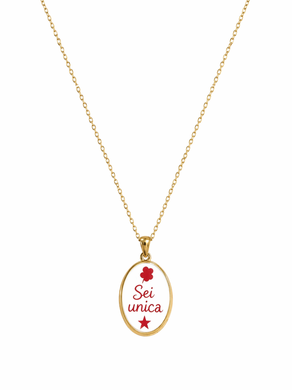 Collana in acciao inossidabile "sei unica "