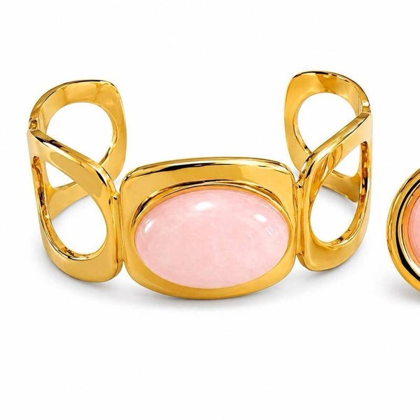 bracciale regolabile in acciaio con pietra colorata