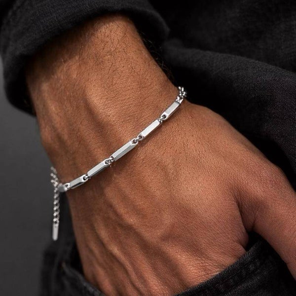 Bracciale uomo minimal chic in acciaio