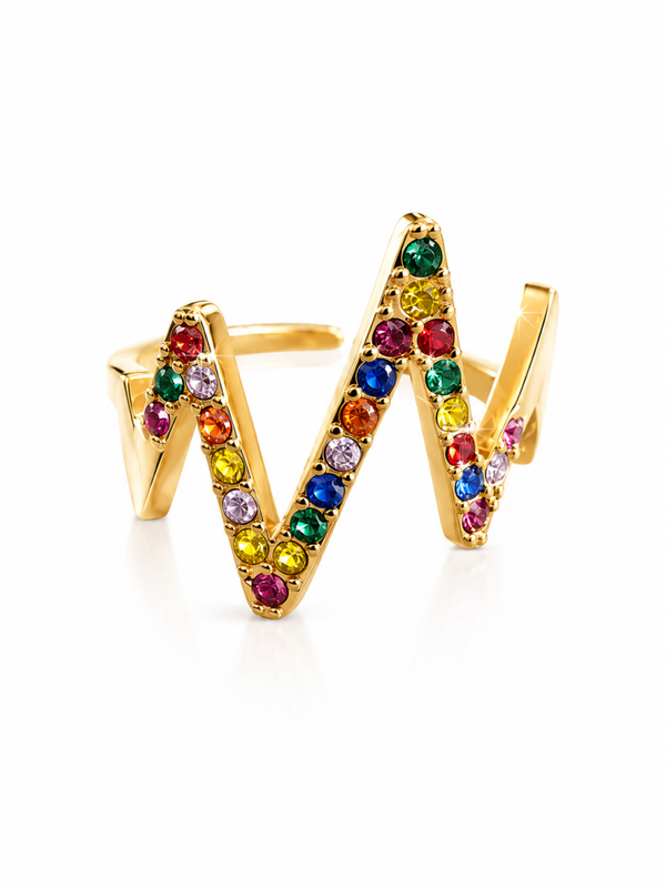 Anello zig zag regolabile in acciaio