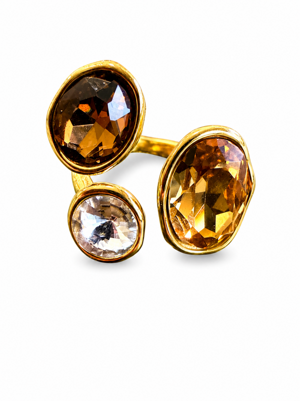 anello regolabile in acciaio inossidabile e zirconi bronzo