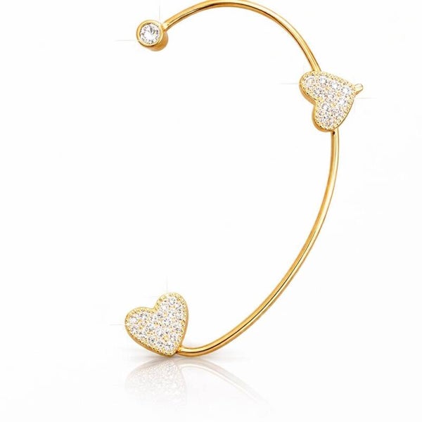 ear cuff senza buchi in acciao inossidabile co cuori