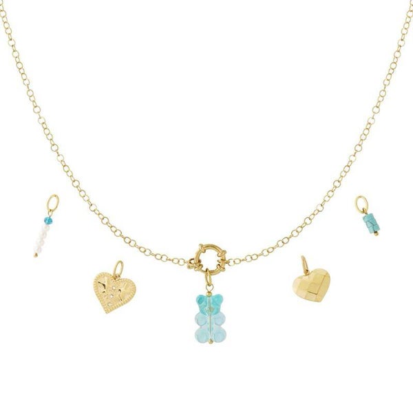 collna componibile con 5 charms in acciaio inossidabile