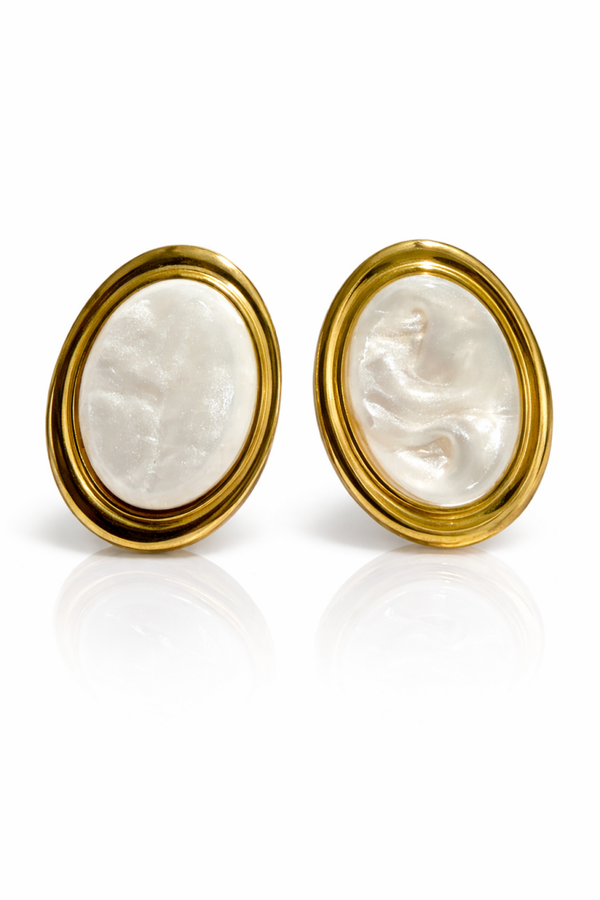 orecchini big pearl in acciaio inossidabile