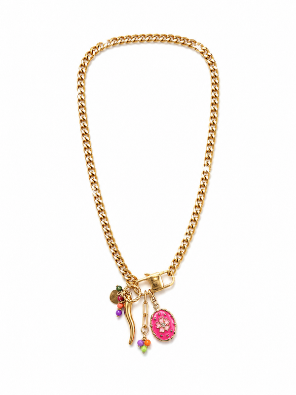 collana 45 cm in acciao inossidabile con charm