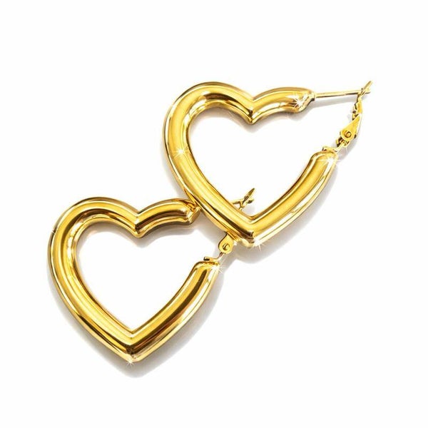 orecchini a cuore in acciaio inossidabile