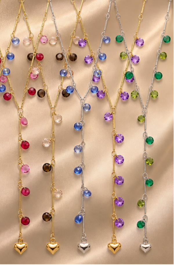 Collana perle luminose in acciaio inossidabile 316ç con forma a Y regolabile