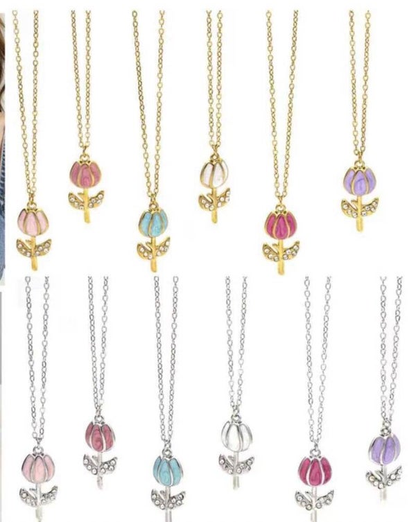 collana tulipano chic in acciaio regolabile