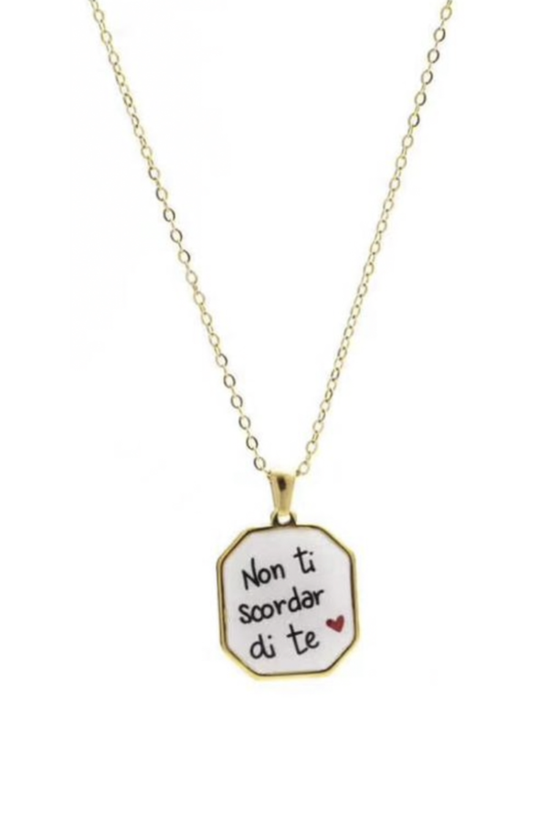 collana in acciao inossidabile regolabile "Non ti scordar di te "