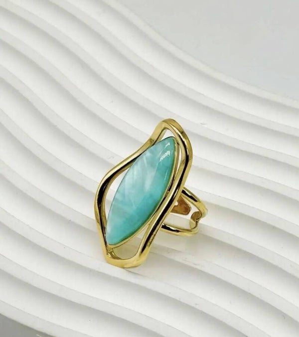 Anello regolaile in acciaio 316 L con pietra colorata