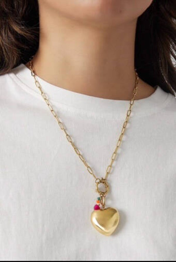 collana in acciaio cuore mio