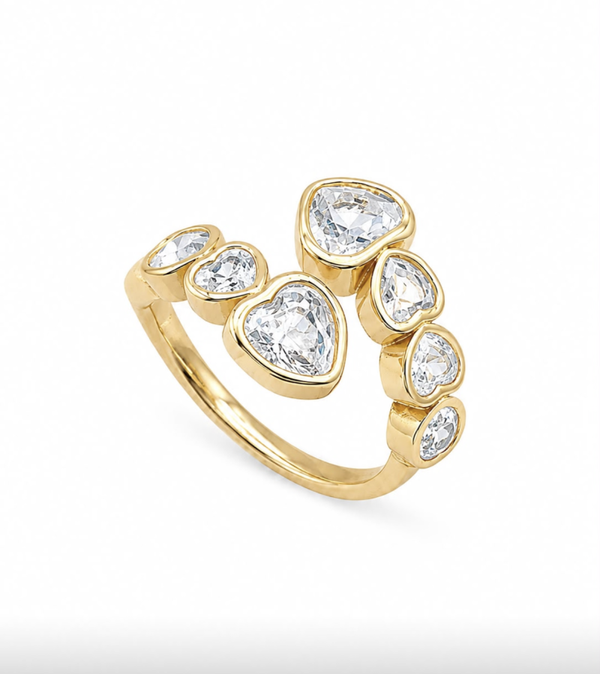 Anello mille cuori in acciaio